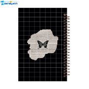 تصویر  دفتر خاطرات 60 برگ مشایخ طرح پروانه وینتیج مدل حاشیه دار کد ART111