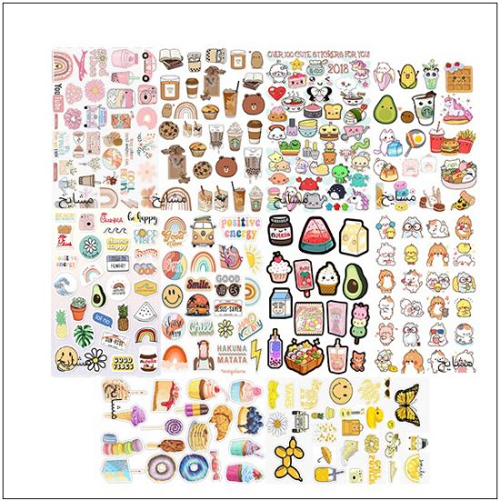 برچسب مشایخ طرح کیوت مدل اسکرپ بوک بسته 10 عددی با رنگ‌های شاد و چاپ باکیفیت