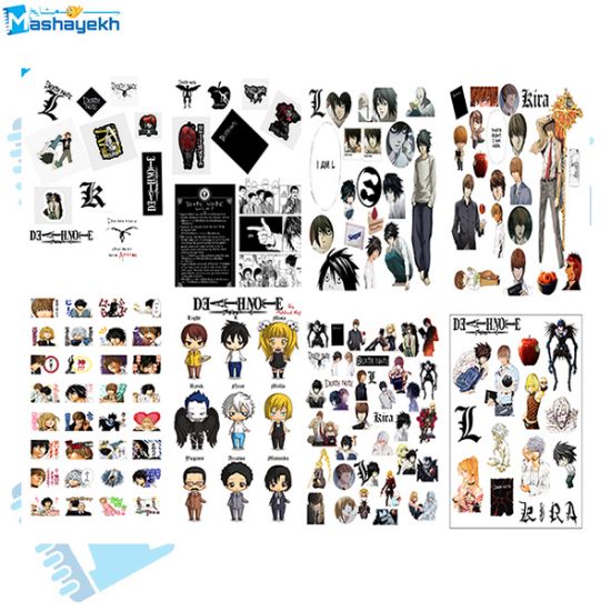 برچسب مشایخ طرح انیمه دث نوت مدل اسکرپ بوک بسته 10 عددی با طراحی جذاب و چاپ باکیفیت