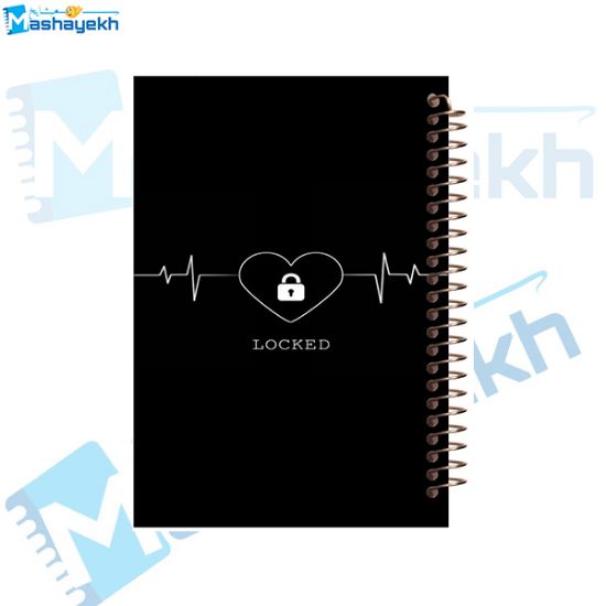 تصویر  دفتر یادداشت 100 برگ مشایخ طرح قلب قفل شده کد VB168 