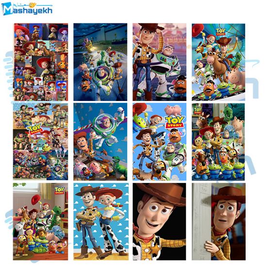 برچسب مشایخ طرح داستان اسباب‌بازی بسته 12 عددی با طراحی کارتونی و چاپ باکیفیت