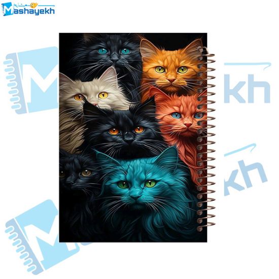 تصویر  دفتر شکرگزاری 60 برگ مشایخ طرح گربه های خونگی زیبا کد DT223 