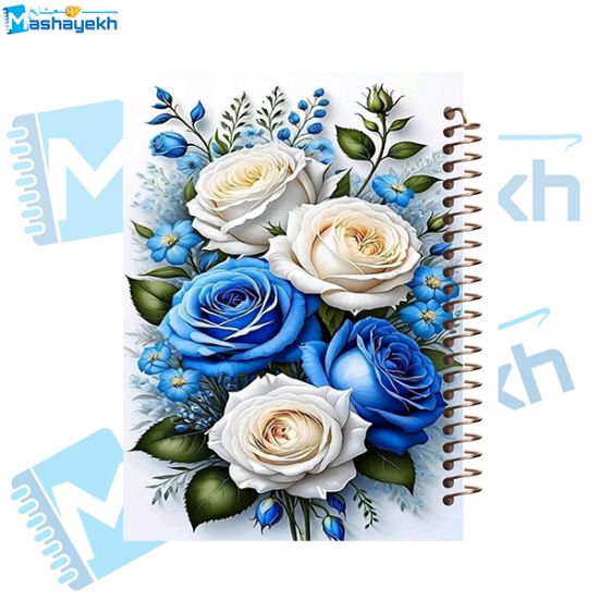تصویر  دفتر شکرگزاری 60 برگ مشایخ طرح دسته گل رز کد DT368 