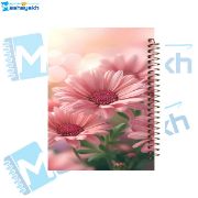 تصویر  دفتر شکرگزاری 60 برگ مشایخ طرح گل های صورتی کد DT373 