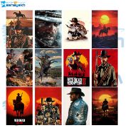 برچسب مشایخ طرح رد دد (RED DEAD) بسته 12 عددی با طراحی گرافیکی و چاپ باکیفیت