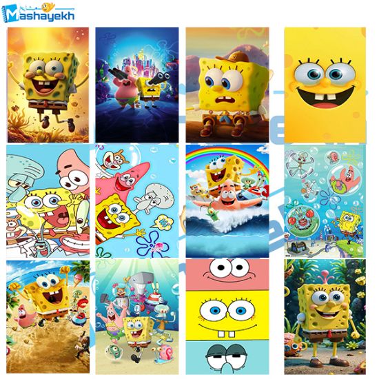 برچسب مشایخ طرح باب اسفنجی کد BR919 بسته 12 عددی