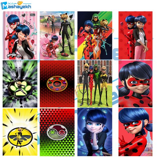 برچسب مشایخ طرح دختر کفشدوزکی بسته 12 عددی با طراحی کارتونی و چاپ باکیفیت