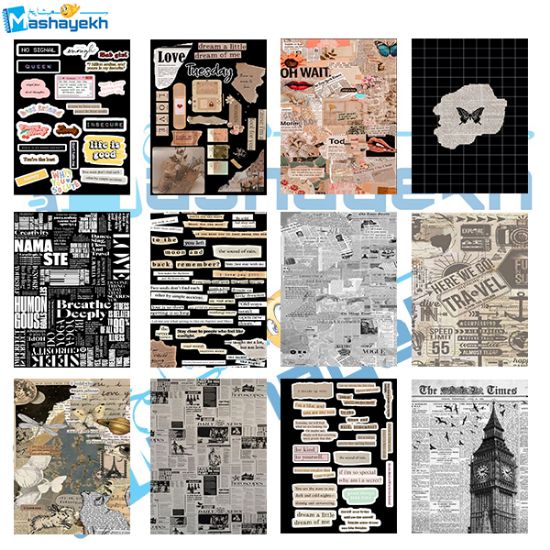 برچسب مشایخ طرح وینتیج بسته 12 عددی با طراحی کلاسیک و چاپ باکیفیت