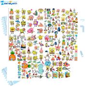 برچسب مشایخ طرح باب اسفنجی مدل اسکرپ بوک بسته 10 عددی با طراحی شاد و چاپ باکیفیت