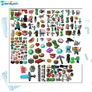 برچسب مشایخ طرح ماینکرافت مدل اسکرپ بوک BR942 بسته ۱۰ عددی برند ایرانی مشایخ