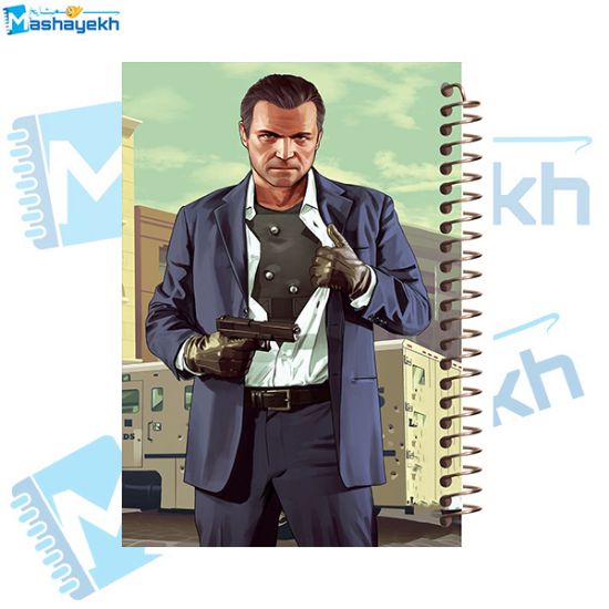 تصویر  دفتر مشق 60 برگ مشایخ طرح جی تی ای ( GTA ) مدل مایکل کد MN585