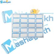 برچسب دور آبی سایز 2×3 سانتیمتر مدل بنیتو مناسب مداد، کتاب و بسته‌بندی متوسط