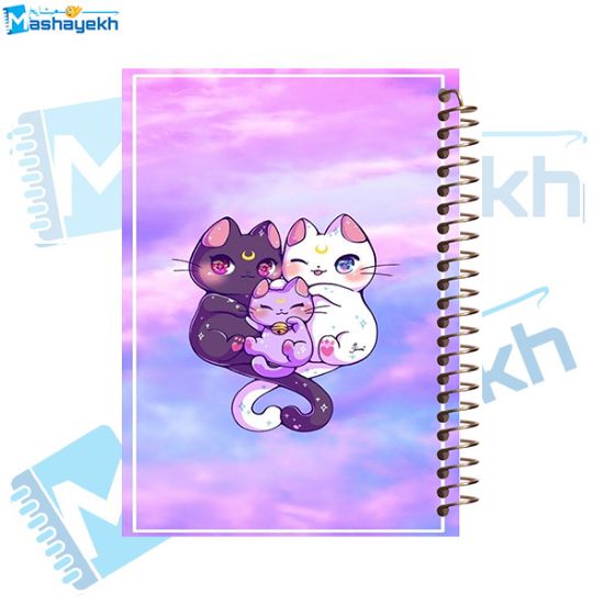 تصویر  دفتر مشق 200 برگ مشایخ طرح خانواده ی گربه ای کد WN674