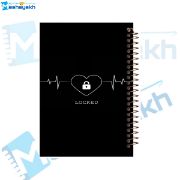 تصویر  دفتر مشق 200 برگ مشایخ طرح قلب قفل شده کد WN168