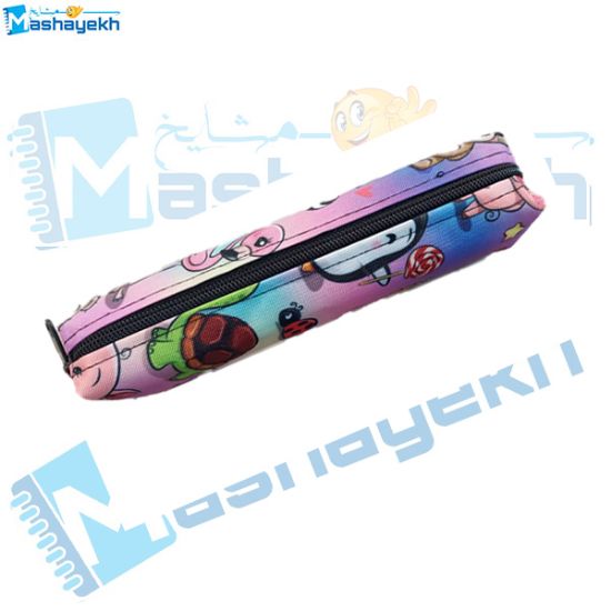 تصویر جامدادی تک زیپ برزنتی با طراحی جمع‌وجور و دوام بالا، مناسب مدرسه و استفاده روزمره