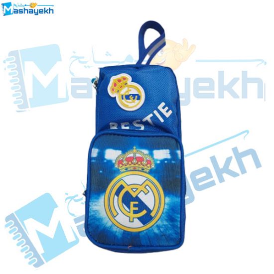 جامدادی سه زیپ طرح رئال مادرید مدل کوله پشتی