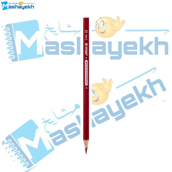 مداد قرمز آریا مدل 3002 با مغزی نرم و رنگ پررنگ