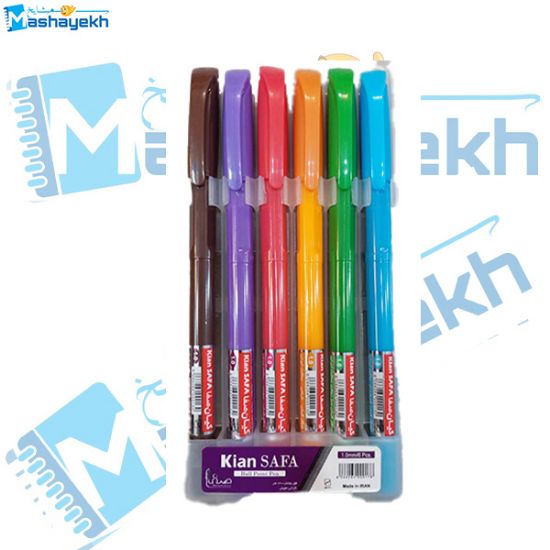 خودکار رنگی 1.0 میلی متری کیان مدل صفا بسته 6 عددی