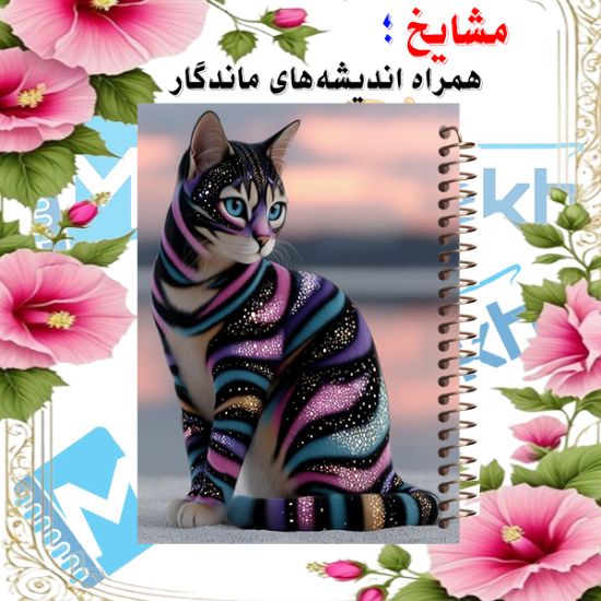 تصویر  دفتر لغت 60 برگ مشایخ طرح گربه هفت رنگ کد DL961