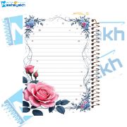 تصویر  دفتر خاطرات 60 برگ مشایخ طرح پروانه وینتیج مدل حاشیه دار کد ART111