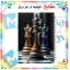 دفتر مشق ۱۰۰ برگ مشایخ طرح شطرنج (Chess) با جلد طلقی و تصویر فانتزی سیاه و سفید